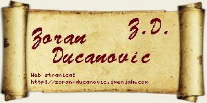 Zoran Ducanović vizit kartica